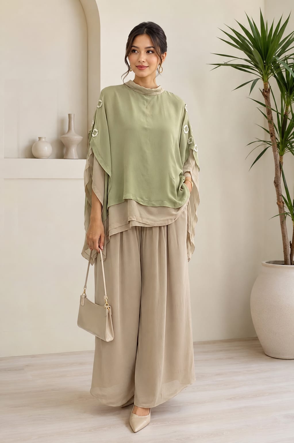 Mist green kaftan cord
