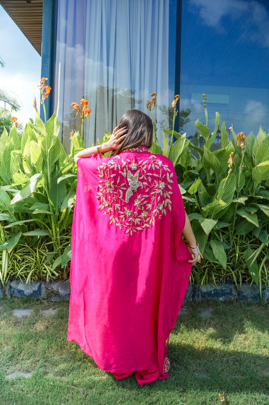 Solid Pink Kaftan Set