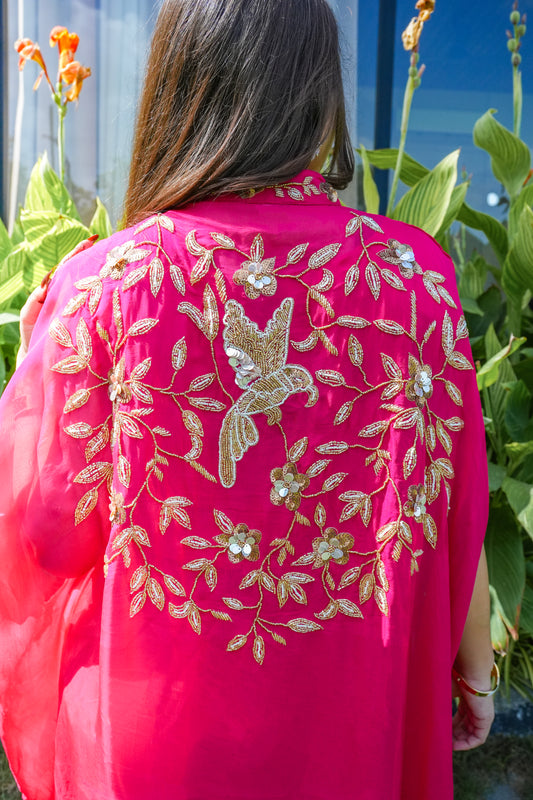 Solid Pink Kaftan Set
