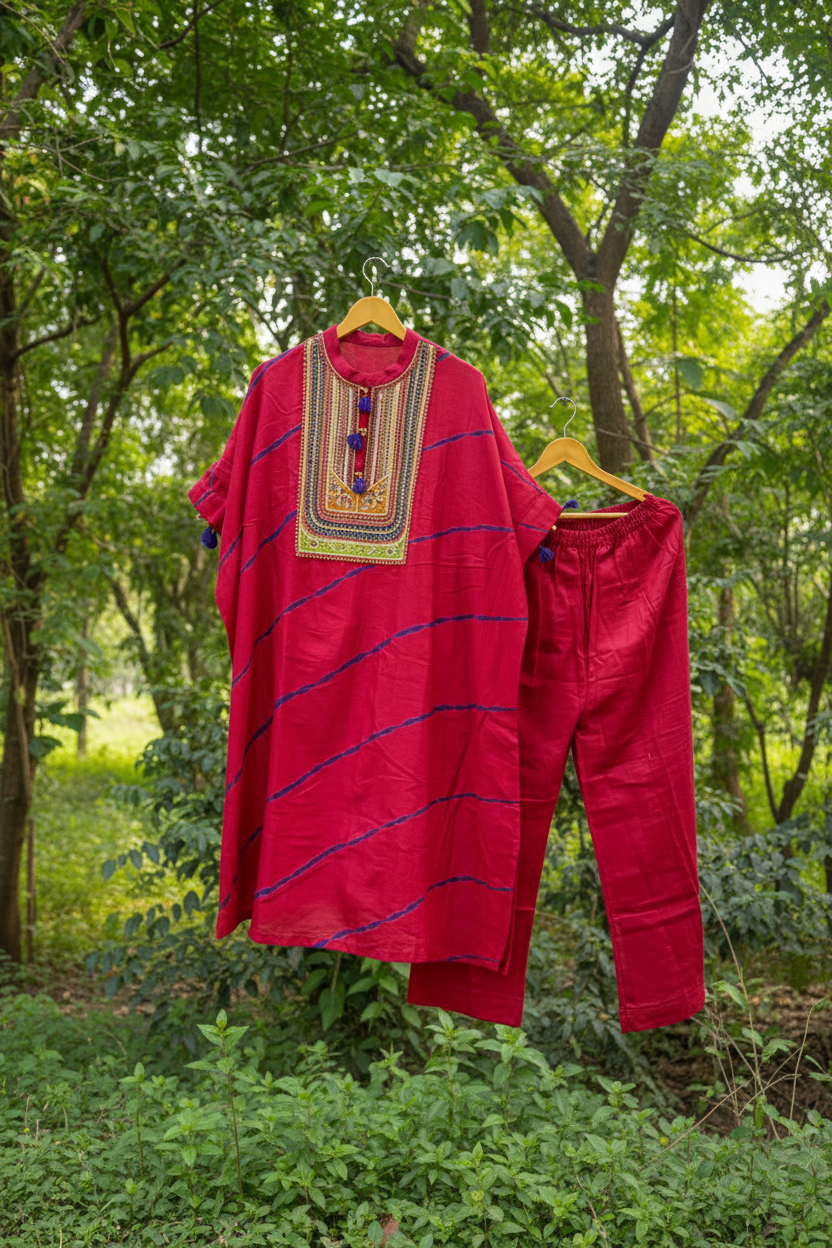 Women’s Chanderi Kaftan Set