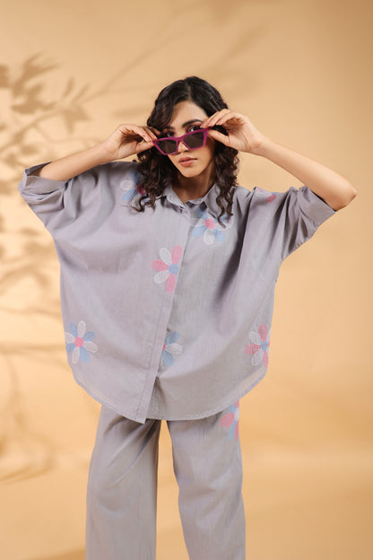 Lilac Bloom Oversized Co-ord Set