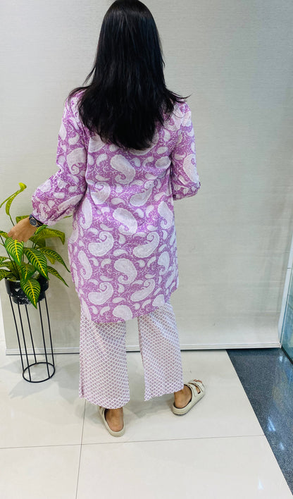 Lavender Paisley Cotton Co-Ord Set