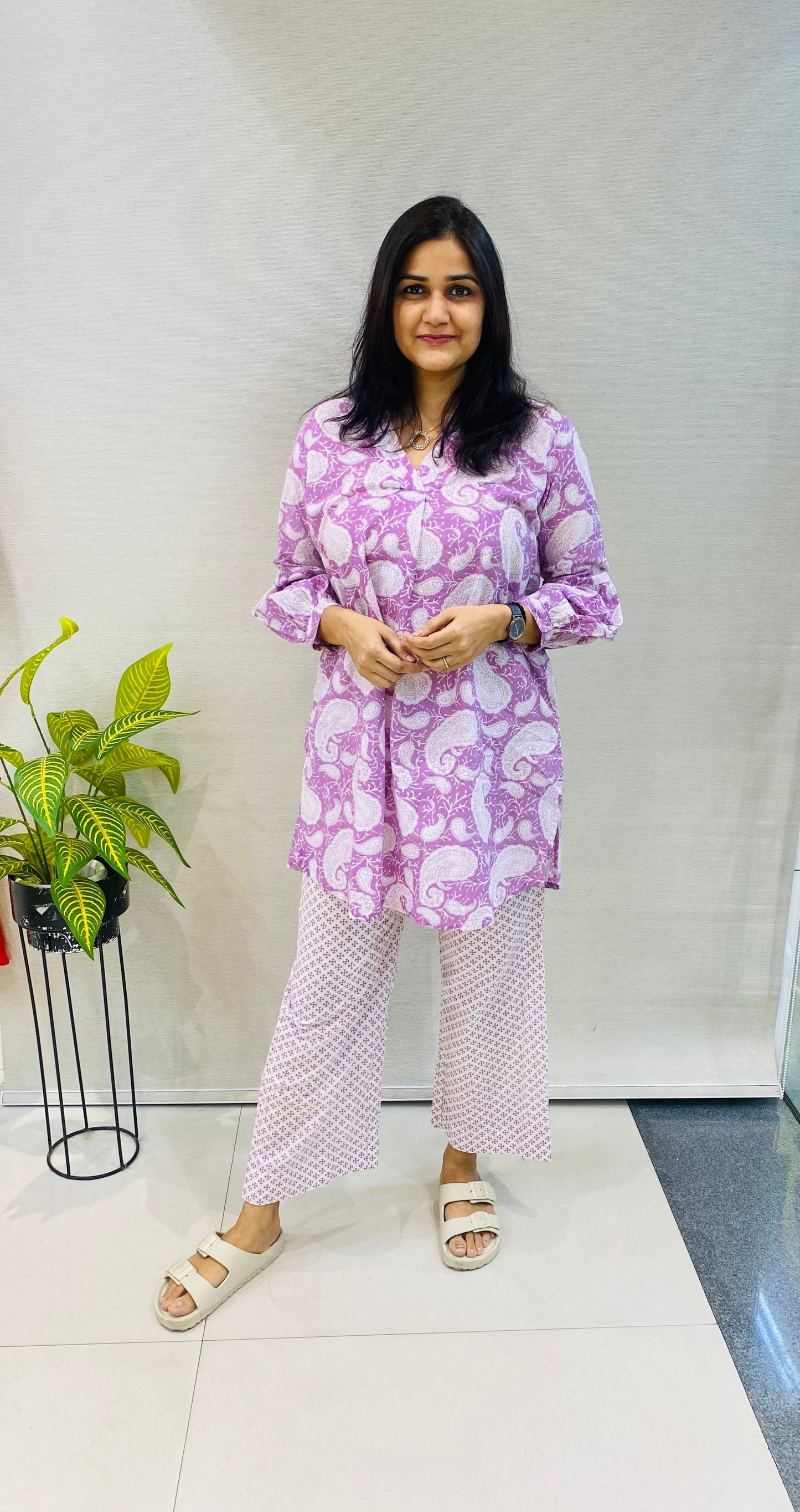 Lavender Paisley Cotton Co-Ord Set